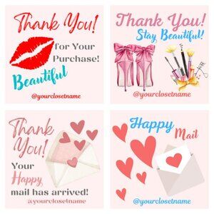 ♥️ 5x25 / 60 Thank you Stickers
